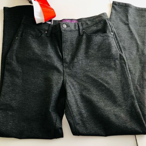 GLORIA VANDERBILT AMANDA WOMEN'S PANTS SIZE 8 GREY KNIT HIGH RISE, CLASSIC FIT - Picture 11 of 11